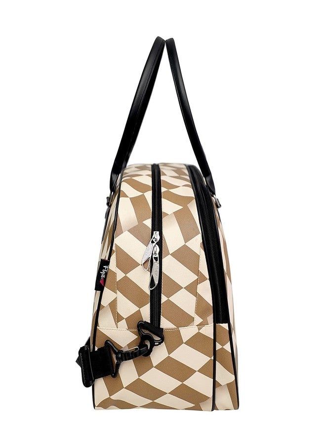 ديلشور حقيبة سفر قماشية من ديلشور للرجال والنساء، حقائب سفر للنساء، حقيبة سفر أنيقة بحجم المقصورة مع وسادة هوائية (لون كريمي فاتح) - Image 5